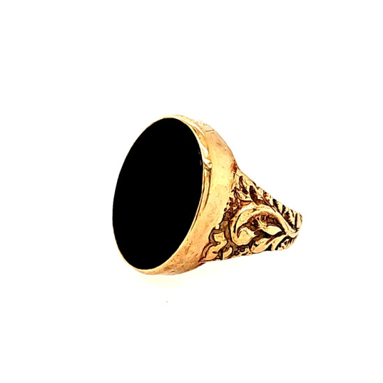 Pre Owned 9ct Onyx Signet Ring ZR155